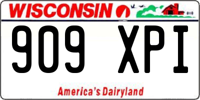 WI license plate 909XPI