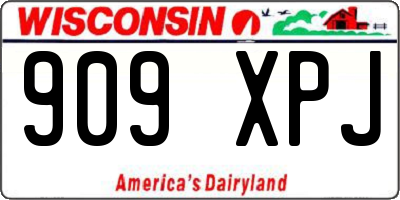 WI license plate 909XPJ