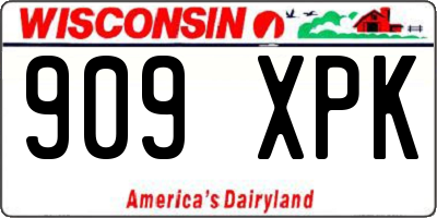 WI license plate 909XPK