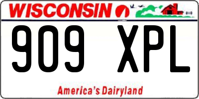 WI license plate 909XPL