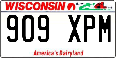 WI license plate 909XPM