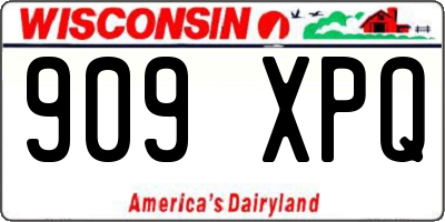 WI license plate 909XPQ