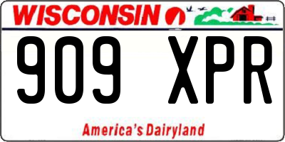 WI license plate 909XPR