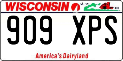 WI license plate 909XPS