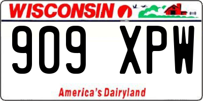 WI license plate 909XPW