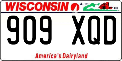 WI license plate 909XQD