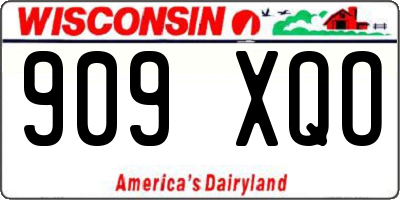 WI license plate 909XQO