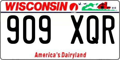 WI license plate 909XQR