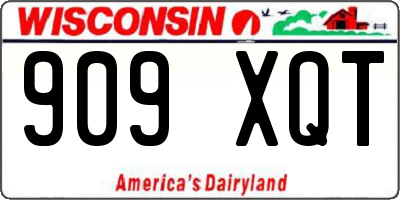 WI license plate 909XQT