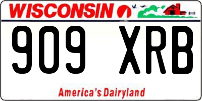 WI license plate 909XRB
