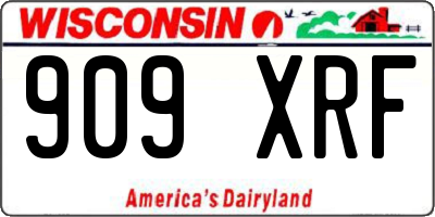 WI license plate 909XRF