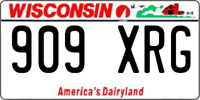 WI license plate 909XRG