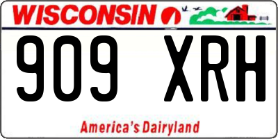 WI license plate 909XRH