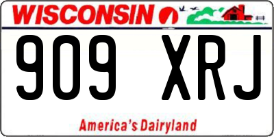 WI license plate 909XRJ
