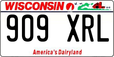 WI license plate 909XRL