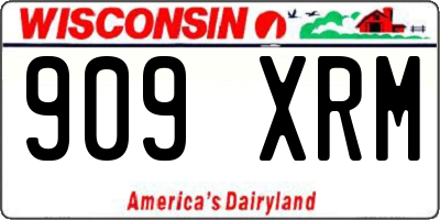 WI license plate 909XRM