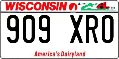 WI license plate 909XRO
