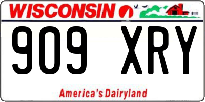 WI license plate 909XRY