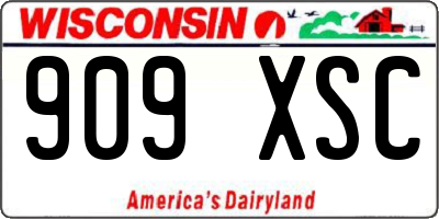 WI license plate 909XSC