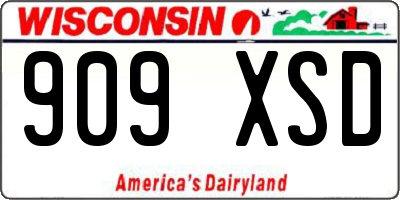 WI license plate 909XSD