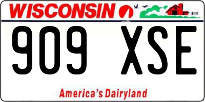 WI license plate 909XSE