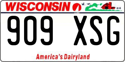 WI license plate 909XSG