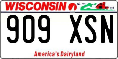 WI license plate 909XSN