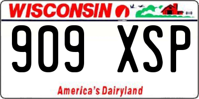 WI license plate 909XSP