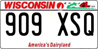 WI license plate 909XSQ