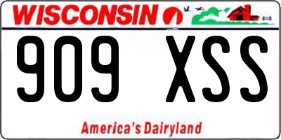 WI license plate 909XSS