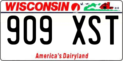 WI license plate 909XST
