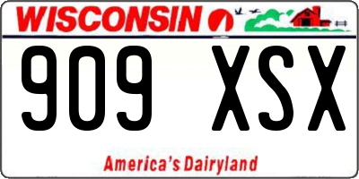 WI license plate 909XSX