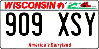 WI license plate 909XSY