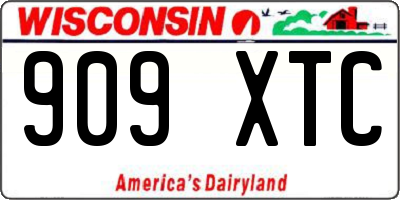 WI license plate 909XTC