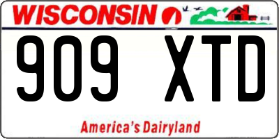 WI license plate 909XTD