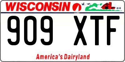 WI license plate 909XTF
