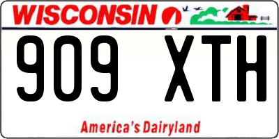 WI license plate 909XTH