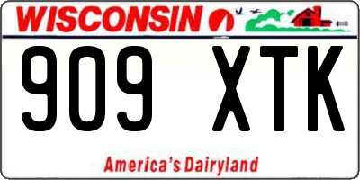 WI license plate 909XTK