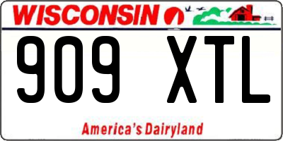 WI license plate 909XTL