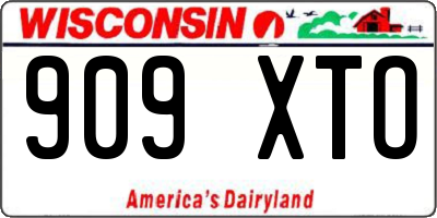 WI license plate 909XTO