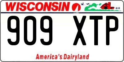 WI license plate 909XTP