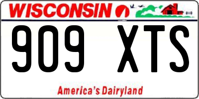 WI license plate 909XTS