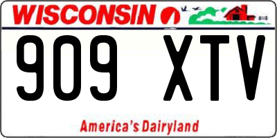 WI license plate 909XTV