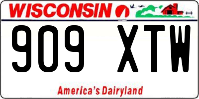 WI license plate 909XTW