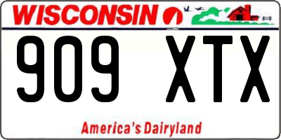 WI license plate 909XTX