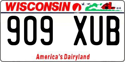 WI license plate 909XUB