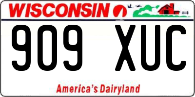 WI license plate 909XUC