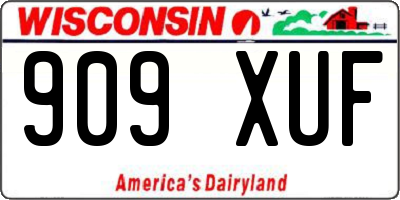 WI license plate 909XUF