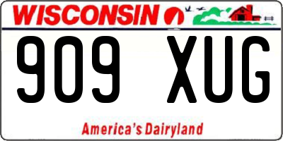 WI license plate 909XUG