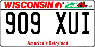 WI license plate 909XUI
